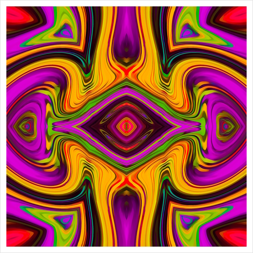 pink purple yellow green red symmetry art abstract background Art Print by Timmy333
