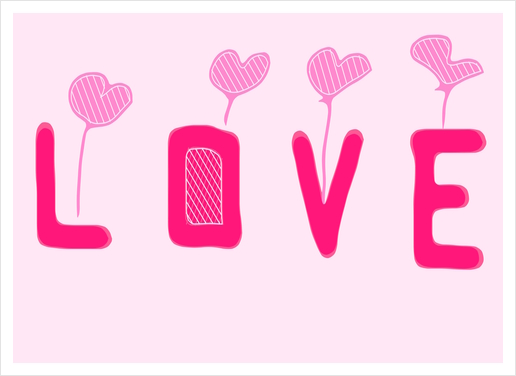 LOVE with pink heart Art Print by Timmy333
