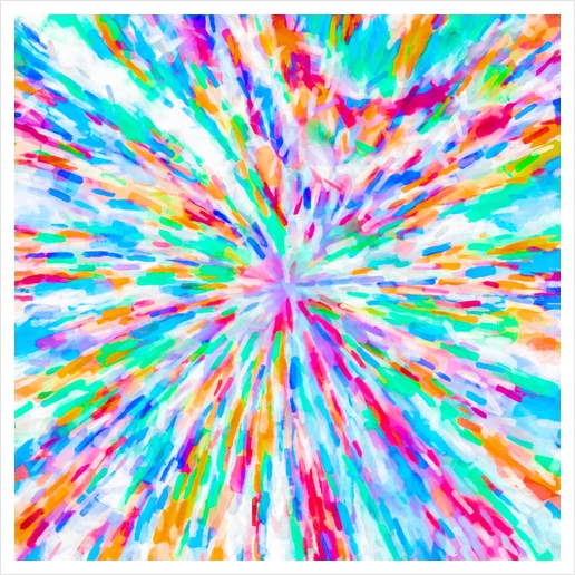 colorful splash painting abstract in pink blue green orange purple Art Print by Timmy333