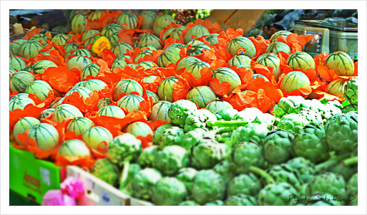 Melons et arichauts (Braderie de Montigny-Les-Metz) Art Print by Stefan D