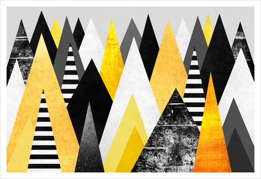 Yellow Peaks Art Print by Elisabeth Fredriksson