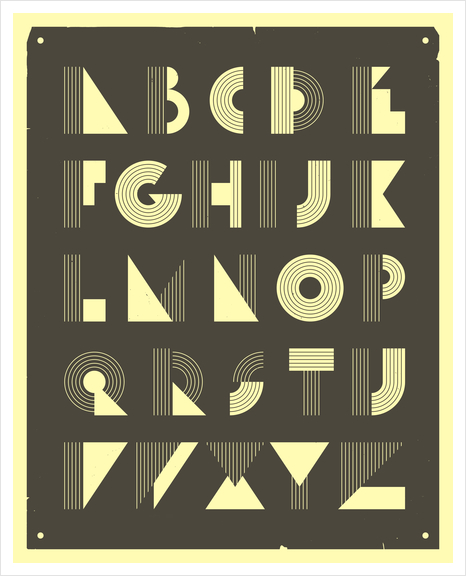 RETRO ALPHABET - BLACK Art Print by Jazzberry Blue