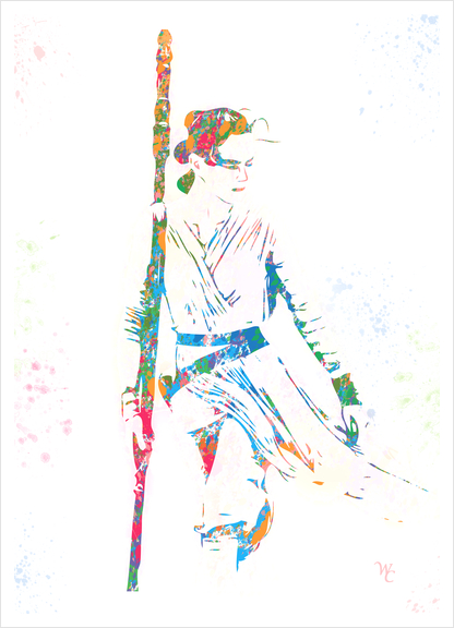 Rey | The Force Awakens | Watercolor | Pop Art Art Print by William Cuccio WCSmack