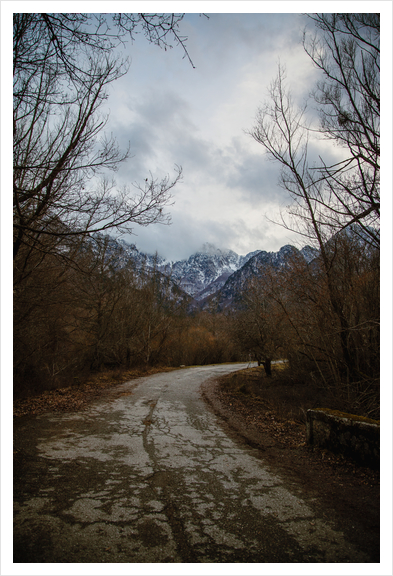 Road with mountain II Art Print by Salvatore Russolillo