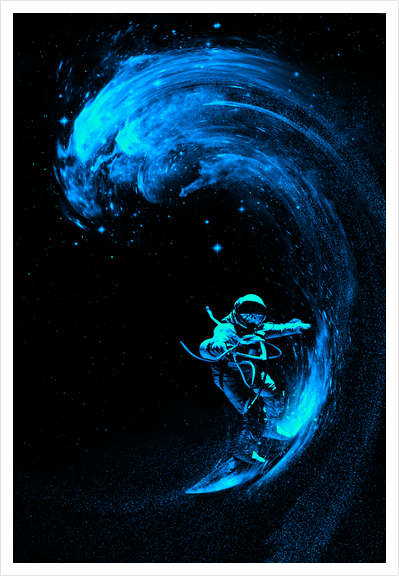 Space Surfing Art Print by Nicebleed