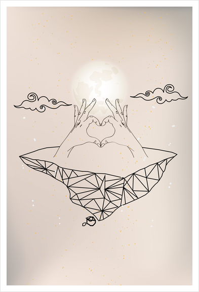 Heart in Hands Art Print by Lenny Lima