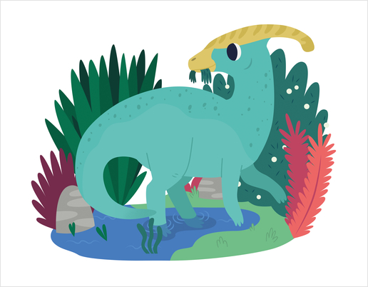 Parasaurolophus Art Print by Claire Jayne Stamper