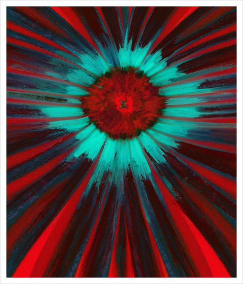 Red Flower Vortex Art Print by tzigone