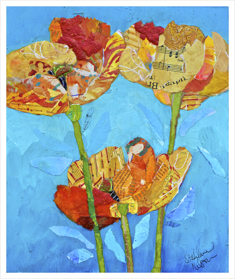 Orange Poppies Art Print by Elizabeth St. Hilaire