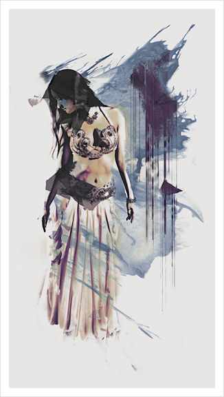 Bellydancer Abstract Art Print by Galen Valle