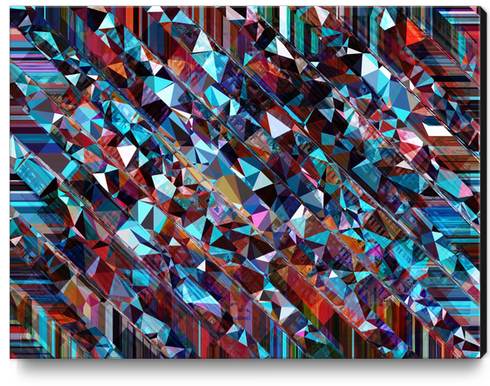 fractal geometric triangle abstract background in blue and brown Canvas Print by Timmy333