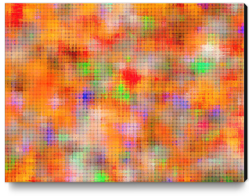 geometric circle shape pattern abstract background in orange red green Canvas Print by Timmy333