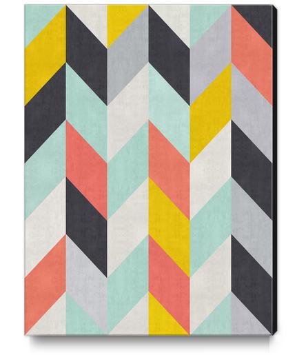 Geometric and colorful chevron I Canvas Print by Vitor Costa