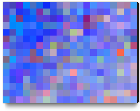 geometric square pixel pattern abstract in blue and pink Canvas Print by Timmy333