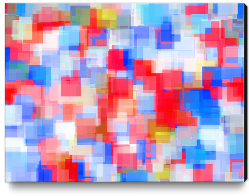 geometric square pattern abstract background in red and blue Canvas Print by Timmy333