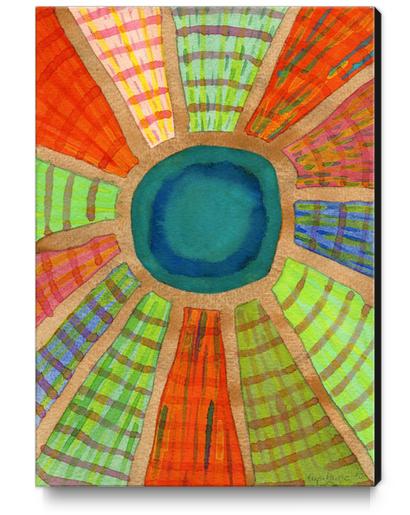 Blue radiating Sun Canvas Print by Heidi Capitaine