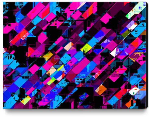 geometric square pixel pattern abstract background in pink and blue Canvas Print by Timmy333