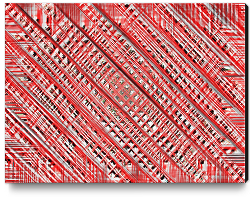 geometric line pattern texture abstract background in red Canvas Print by Timmy333