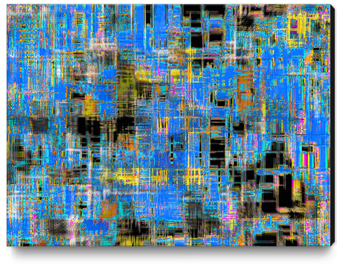 geometric art texture abstract background in blue yellow black Canvas Print by Timmy333