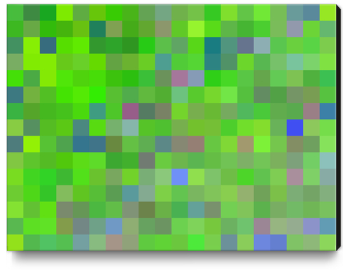 geometric square pixel pattern abstract background in green blue pink Canvas Print by Timmy333