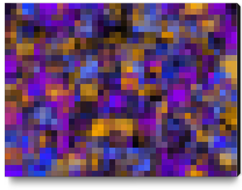 geometric square pixel pattern abstract background in blue purple yellow Canvas Print by Timmy333