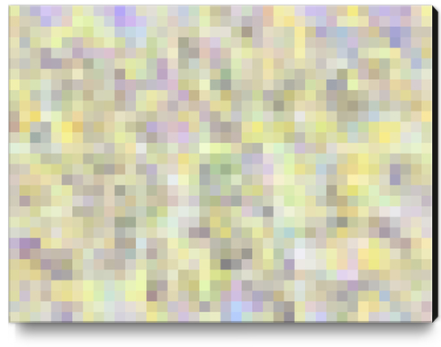 geometric square pixel pattern abstract background in yellow and pink Canvas Print by Timmy333