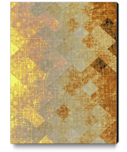 geometric square pixel pattern abstract background in brown yellow Canvas Print by Timmy333