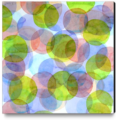 Green Red Blue Circles Canvas Print by Heidi Capitaine