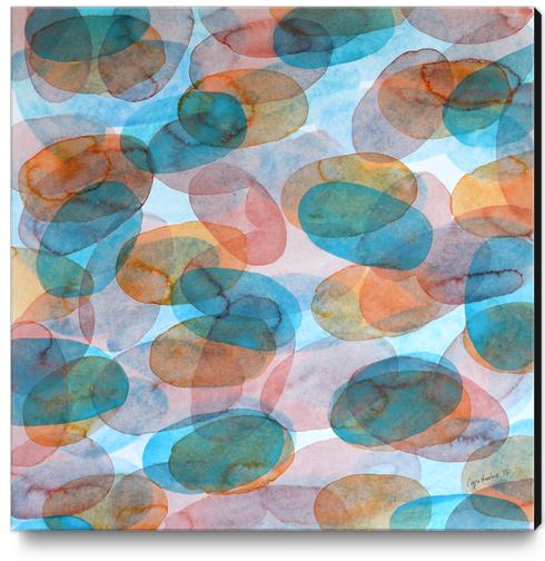 Orange Blue Red Ovals Canvas Print by Heidi Capitaine