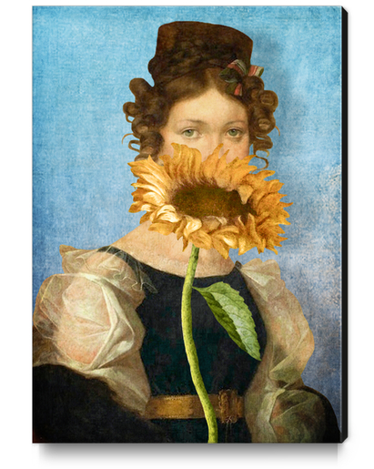 Girl with Sunflower 1 Canvas Print by DVerissimo