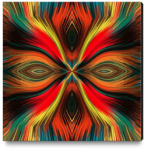 red yellow brown orange blue and green hairy face Canvas Print by Timmy333