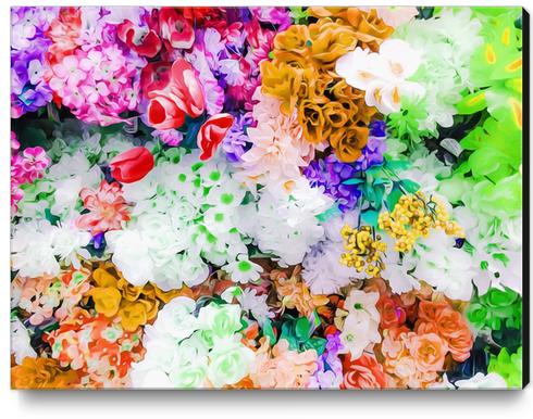 drawing and painting colorful flowers background Canvas Print by Timmy333