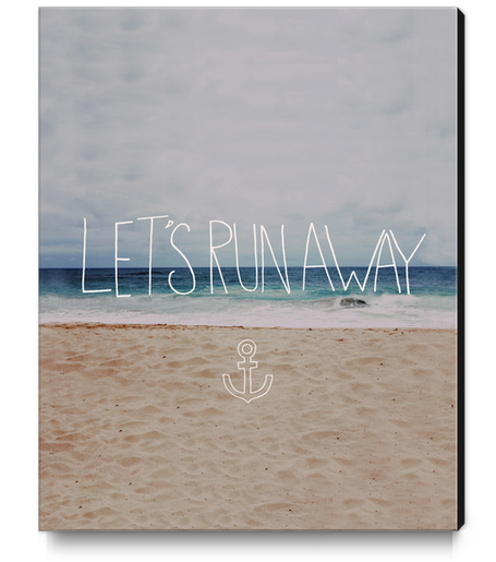 Let's Run Away - Sandy Beach Canvas Print by Leah Flores