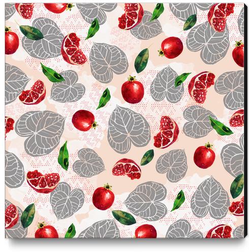 Love leaves with fruits Canvas Print by mmartabc