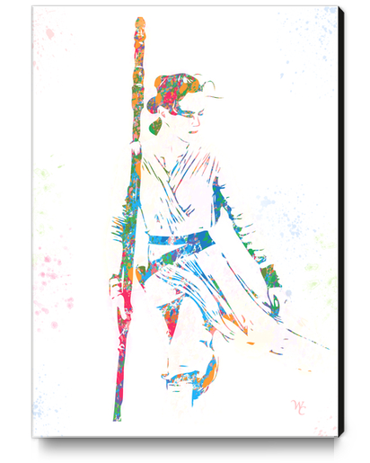 Rey | The Force Awakens | Watercolor | Pop Art Canvas Print by William Cuccio WCSmack