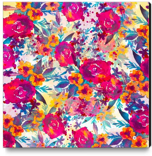 Watercolor flowers and plants I Canvas Print by mmartabc