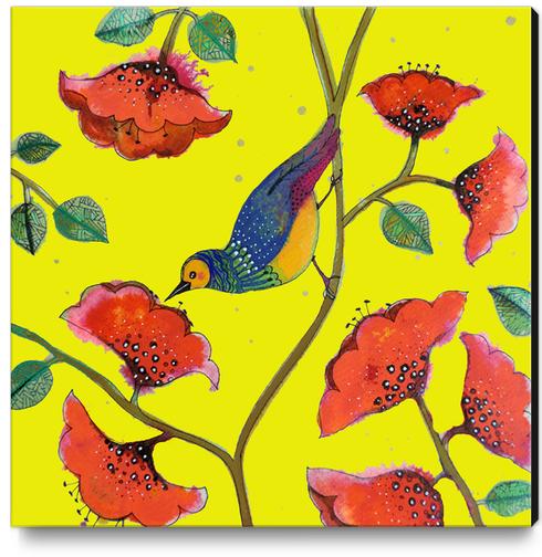 Bohobirdie Canvas Print by Sylvie Demers