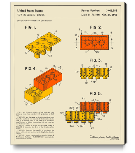 BUILDING BRICKS PATENT Canvas Print by Jazzberry Blue