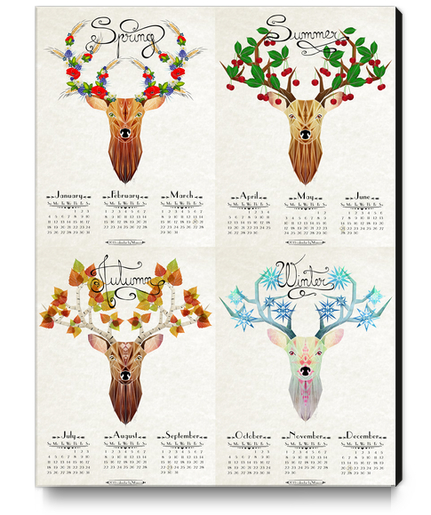 deer calendar 2015 Canvas Print by Manoou