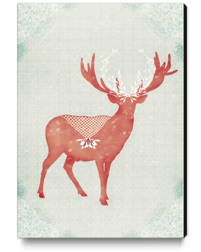 Christmas Stag Canvas Print by Sybille
