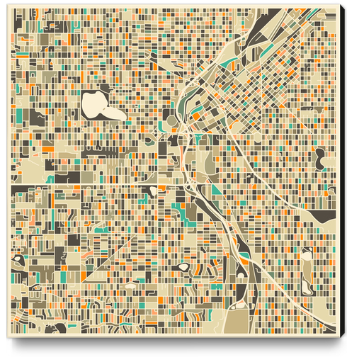 DENVER MAP 1 Canvas Print by Jazzberry Blue