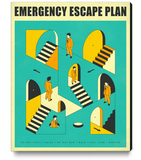 EMERGENCY ESCAPE PLAN 1 Canvas Print by Jazzberry Blue