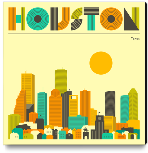 HOUSTON Canvas Print by Jazzberry Blue