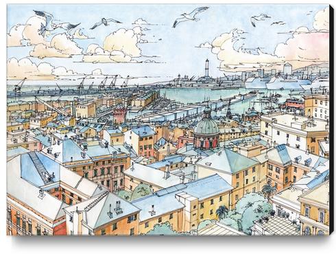 Panoramic of Genoa Canvas Print by Luca Massone