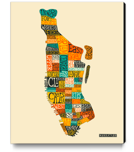 MANHATTAN NEIGHBORHOODS 1 Canvas Print by Jazzberry Blue