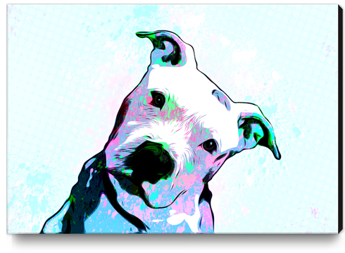 Pit bull - Puzzled - Pop Art  Canvas Print by William Cuccio WCSmack