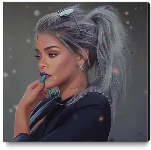 Rihanna Portrait Canvas Print by AndyKArt