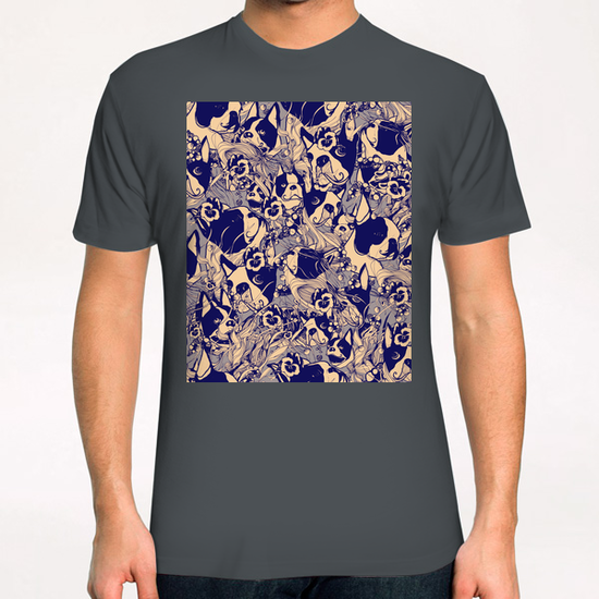 boston terriers blu T-Shirt by Giulioiurissevich