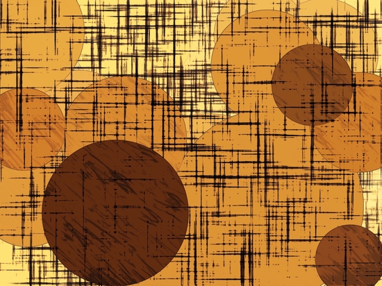 geometric line pattern and circle shape abstract background in brown by Timmy333