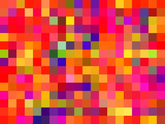 geometric square pixel pattern abstract in red pink yellow blue by Timmy333